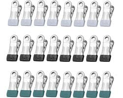 Roestvrijstalen Wasknijpers voor Kleding - 24 Stuks, Sterke en Veelzijdige Metalen Klemmen voor Waslijnen, Kleding, Sokken en Foto's