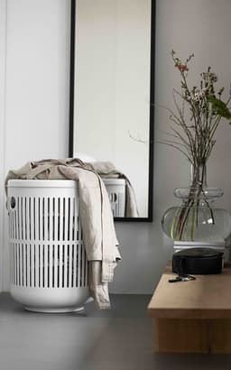 Zone Denmark Ume Wasmand met Deksel - 60 liter - Taupe - Kunststof - Ronde Wasmand met Hengsel - Wasbox of Opbergmand — thumbnail 2