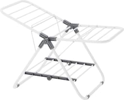 Opvouwbare Wasdroger Staande Droger - Ruimtebesparend Metaal - Kleine Kleding Handdoeken - Badkamer Balkon - 44 x 101 x 54 cm - Witte Wolk — thumbnail 2