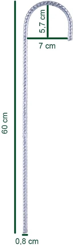 10x Grondanker staal 8mm 60cm. — thumbnail 3