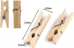 100 Stuks Mini knijpers - 2.5 cm - Wasknijper - Decoratie Clips - Wasknijpers - Fotolijst - Verjaardagskaarten — thumbnail 2