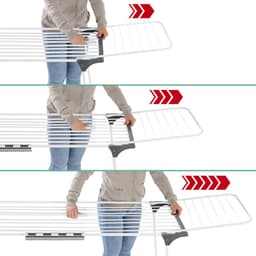 EASYmaxx Opvouwbaar Droogrek 2500 – XXL Telescopisch Droogrek met 25 m Drooglengte, Uitschuifbaar tot 260 cm, met Wieltjes, Voor Binnen- en Buitendrogen — thumbnail 4