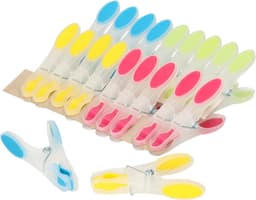 Wasknijpers ophang mandje/bakje - zwart - met 60x plastic soft grip knijpers — thumbnail 2