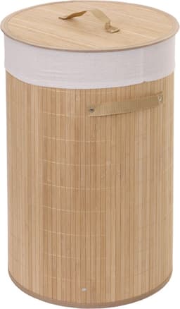 Wasmand MCW-C21, Wasbox Wasbox Wasbox, bamboe rond 59x35cm 50l ~ natuurlijke kleur — thumbnail 1