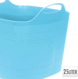Excellent Houseware Flexibele emmer - 2x - blauw - 25 liter - kunststof - vierkant - 35 x 38 cm — thumbnail 2