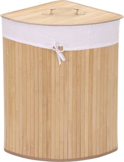 Hoekwasmand MCW-C21, Wasbox wasmand, bamboe 61x48x35cm 50l ~ natuurlijke kleur — thumbnail 3