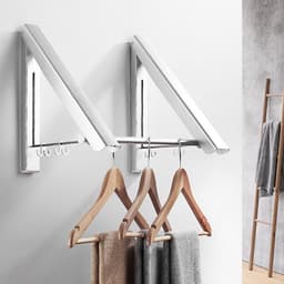 Milano Luxurious inklapbaar droogrek – Wasrek hangend – wasrek inklapbaar – wandmontage kledingrek – stevige kledinghaak inklapbaar – lichtgewicht en ruimtebesparend wasrek – zilver - 40.5x33x31 cm — thumbnail 1