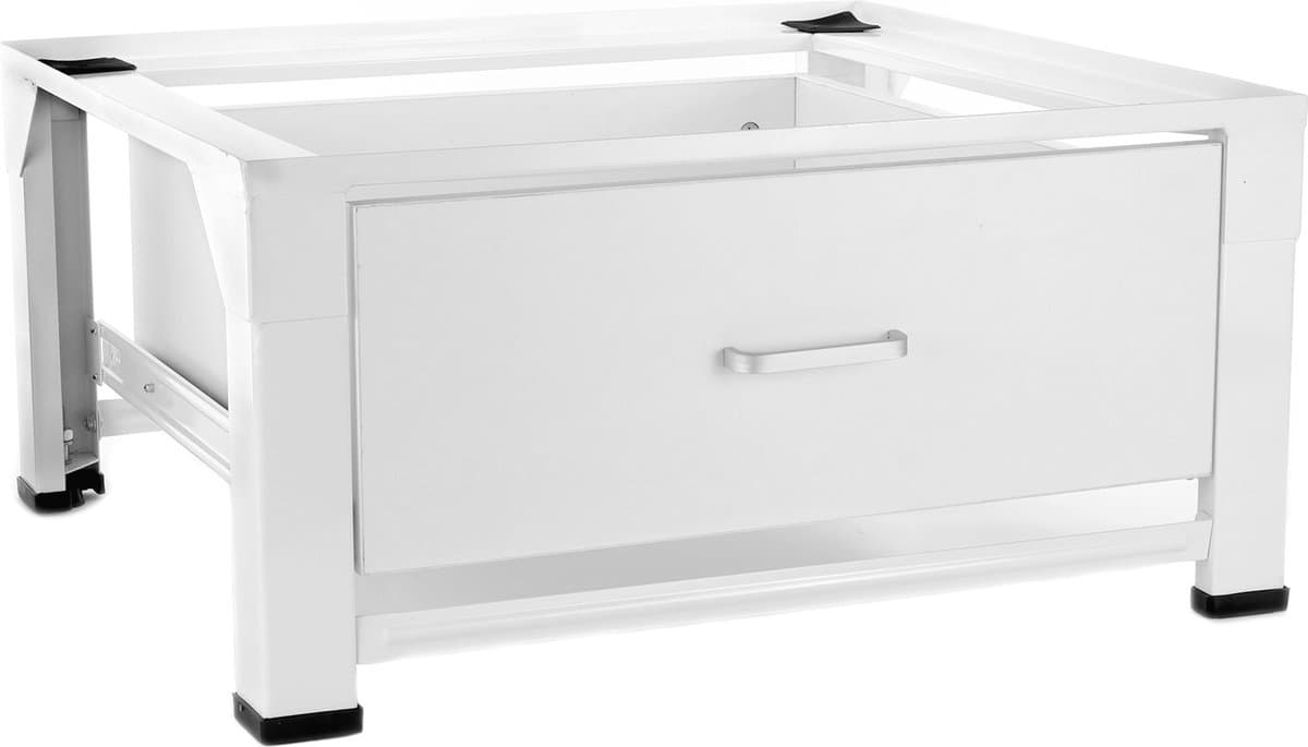 Stevige wasmachine verhoger Bas, gelast en verstelbaar model met houte — afbeelding 1