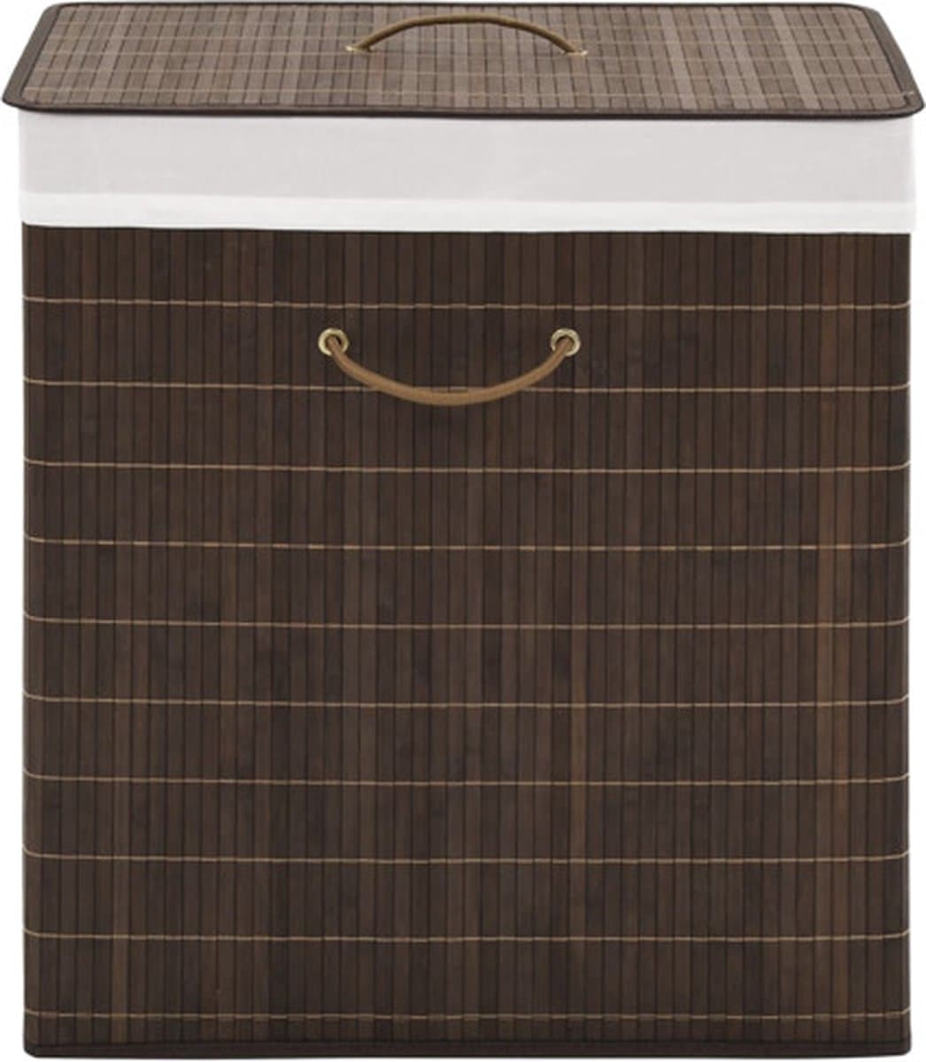 vidaXL - Wasmand - rechthoekig - bamboe - donkerbruin — afbeelding 1