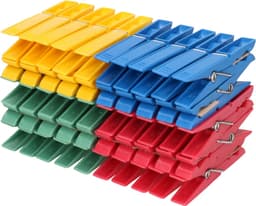 Canvas knijperzak - met 100 plastic wasknijpers - 25 x 30 cm - zwart - met koord — thumbnail 4