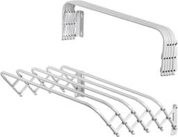 KADAX Inklapbaar wasrek voor wasruimte, ruimtebesparende wasdroger van metaal, uittrekbare accordeonwand, kleerhanger voor binnenshuis (60 cm) — thumbnail 1