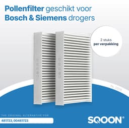 SQOON® Filter Voor Bosch Droger 2x - Pollenfilter - Filter Condensor WTL120 - 150 / 00481723 — thumbnail 2