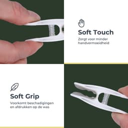 Gandria Wasknijpers 24 Stuks - Kunststof Wasknijpers - Set van 24 Plastic Knijpers - Wasrek Knijpers 10 Kg - Grijs/Wit en Wit/Grijs — thumbnail 4