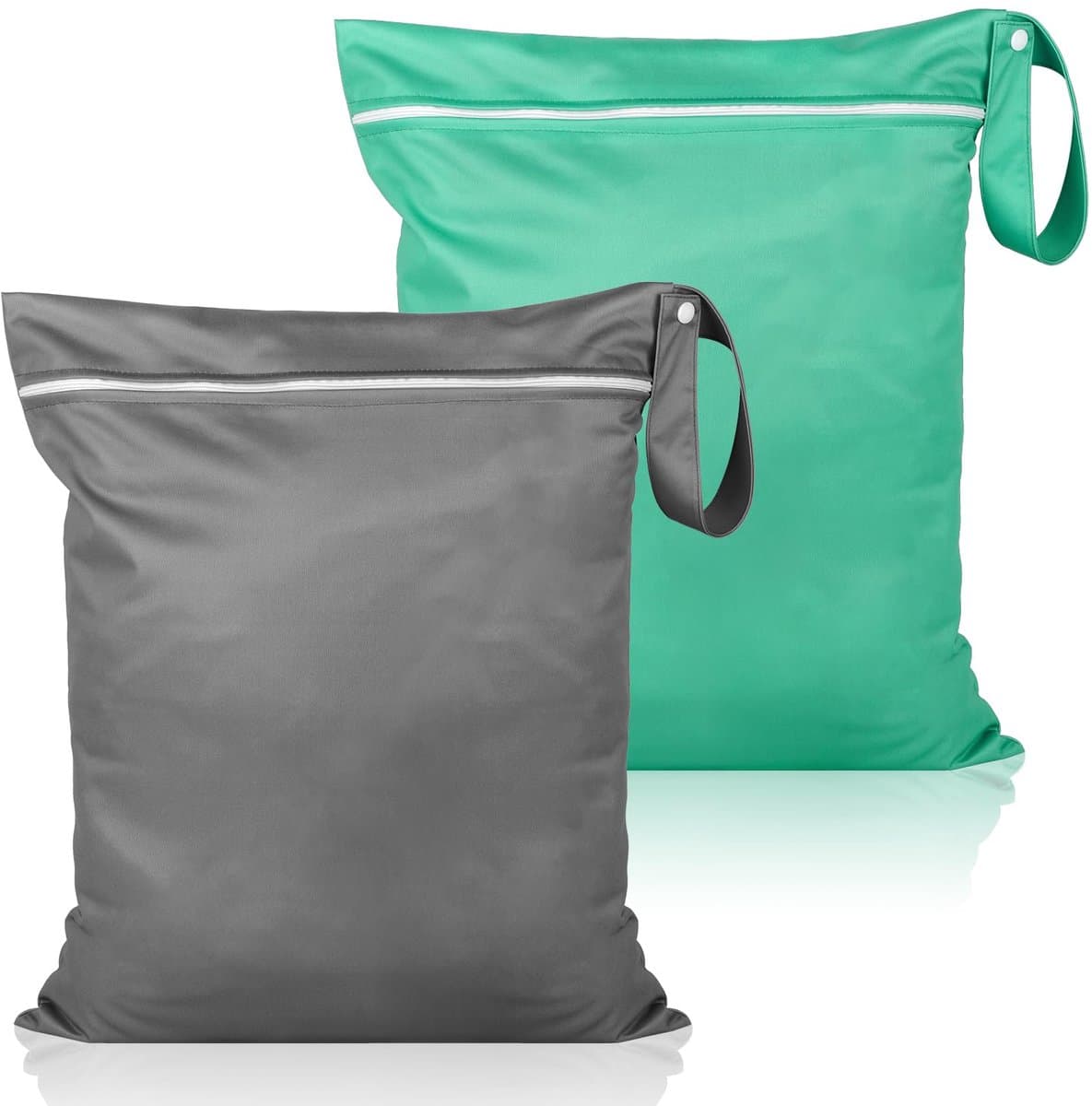 Ibenzoa® Waterdichte Herbruikbare Organisator voor Kleding en Zwemspullen met Grote Capaciteit, 2 Stuks, Groen en Donkergrijs — afbeelding 1