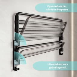 CRLYN® Handdoekrek Radiator - Badkamer - Droogrek - Zwart — thumbnail 2