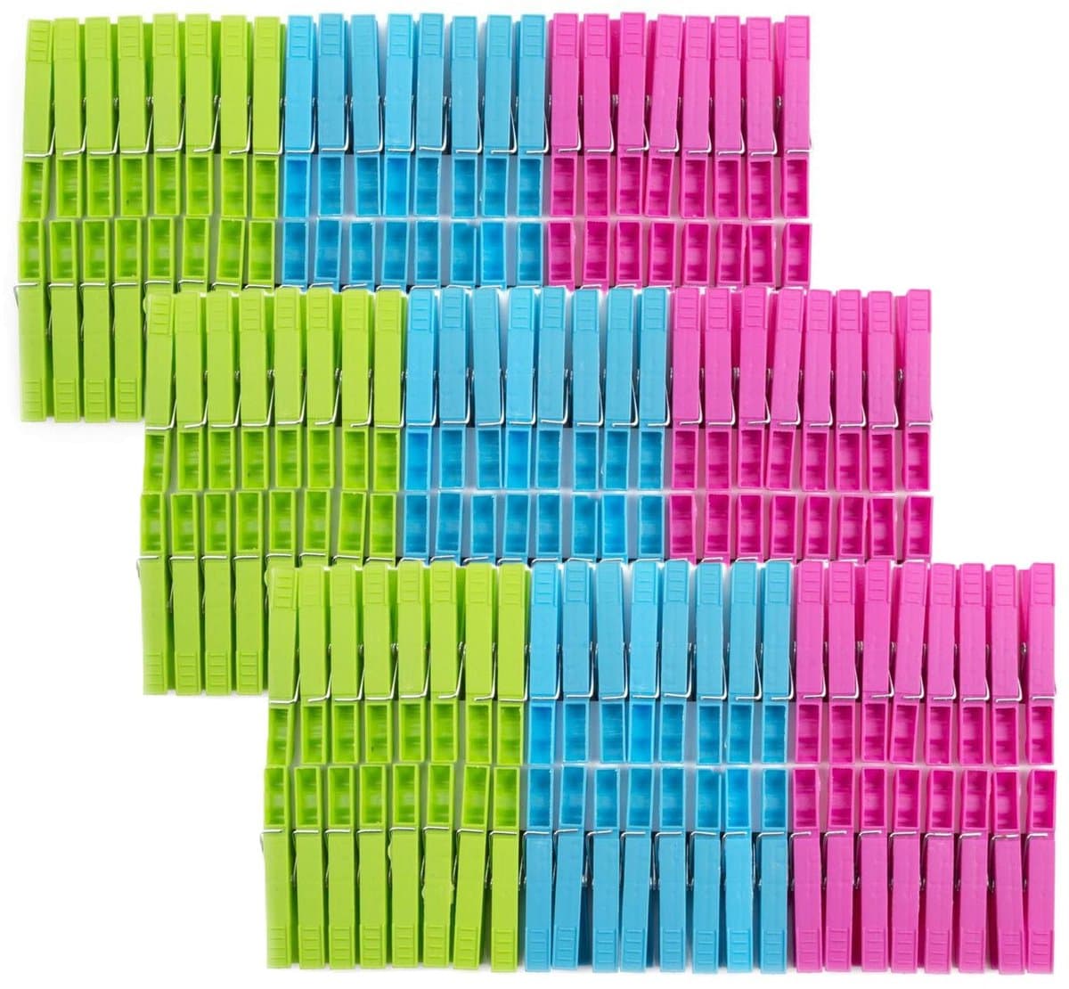 Benson Wasknijpers - 144x stuks - kleurenmix fel - kunststof - 8 cm - was op hangen — afbeelding 1