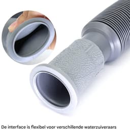 Gootsteenafvoerslang - Universele wastafelafvoer - Installatiediameter 1-1/4 inch - Flexibele, uitbreidbare afvoer van kunststof - Voor keuken-, badkamerwastafels en badkuipen - Eenvoudig te verlengen slang - Afvoeraansluiting - Grijs — thumbnail 4
