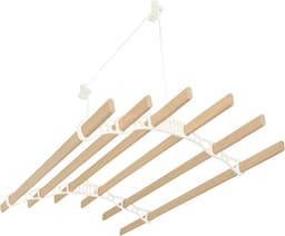 Kledingrek Plafond Katrol - Ivoor– 1.4m 6-lat plafond wasrek — thumbnail 2