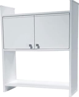 Vochtbestendig wandbevestigingsset 65 x 264 x 78 cm wit - Rek voor wasmachinekast van pvc Wasmachine rek — thumbnail 4
