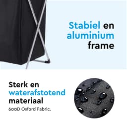 BRASQ Wasmand Opvouwbaar 3 vakken - Wassorteerder 65x39x60 cm - Wasbox Zwart - 118 Liter - Basket — thumbnail 5