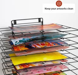 Klein hangend verfdroogrek - 8 planken - Canvas Art Storage - Schilderdroogrek met schroeven — thumbnail 3