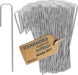 Roestvrije gegalvaniseerde grondankers voor bevestiging - 150 mm x 25 mm x Ø 3 mm - Haringen van staal - Grondverankering tuinvlies omheining en camping — thumbnail 1