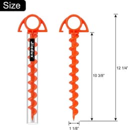 305cm Grote Oranje PC Kunststof Tentharingen - 4 Stuks - Camping Haring Grondanker met Honden Aanlegblok — thumbnail 5