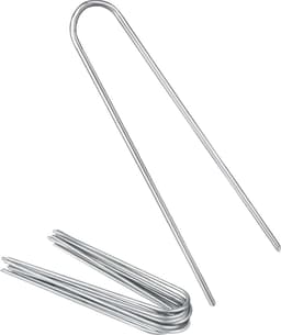 Anti-ROST grondanker met ronde kop voor onkruidvlies - gegalvaniseerd staal - tuinvlies - schutting & net - camping - 100 stuks 150x25x29 mm — thumbnail 1