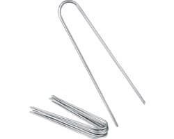 Anti-ROST grondanker met ronde kop voor onkruidvlies - gegalvaniseerd staal - tuinvlies - schutting & net - camping - 100 stuks 150x25x29 mm