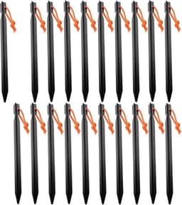 Zwarte aluminiumlegering haringen 20 stuks met trekkoord voor kamperen en wandelen — thumbnail 1