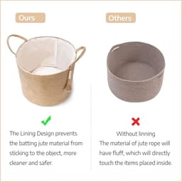 Geweven opbergmand - natuurlijke touwmand met houten kralen - voor dekens en speelgoed - woondecoratie - plantenorganizer met handgrepen — thumbnail 3