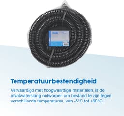 ProPlus Afvalwaterslang - 5 m - Afwatering - Temperatuurbestendig - Flexibel en Uittrekbaar - ø 32 mm - Voor het Geleiden van Afvalwater vanuit caravans/campers, vijvers en zwembaden - Afvoerkanaal - Zwart — thumbnail 5