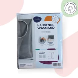 Ophangbare Wasmand - 77x50 cm - Grijs - Opvouwbare Wasmand - Plakhaakjes Zelfklevend - Deurhaakjes - Rits — thumbnail 5