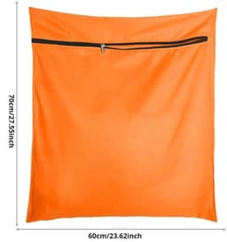 1 stuk - Waszak voor huisdiertextiel - Waszak van twill-polyester - Grote waszak met ritssluiting - Voorkomt dat haren van huisdieren de wasmachine verstoppen - Geschikt voor wasmachines - 70 x 60 cm - Voor honden, katten en konijnen - Oranje — thumbnail 3