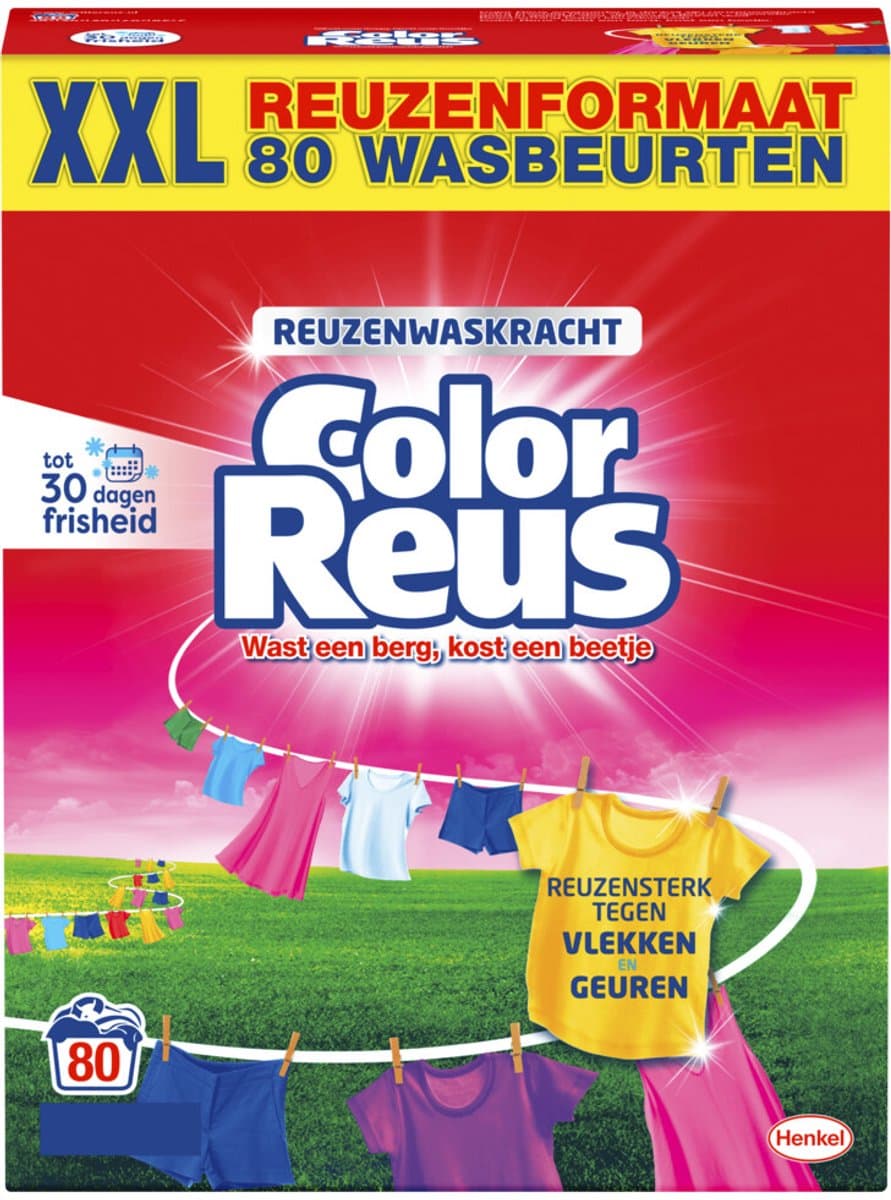 Witte Reus Wasmiddel Poeder Gekleurde Was 80 Wasbeurten 4 kg — afbeelding 1
