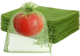 Fruitzakken - Beschermzakken - Voor het beschermen van gewassen - Herbruikbaar - met trekkoord - 100 stuks - 15x20cm - Groen — thumbnail 1