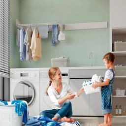 Prime Home Wasrek - Wasrek hangend - Hangrek kleding - Kledingdroogrek - 5 inklapbare stangen - Ruimtebesparend - Binnen en buiten - Grijs — thumbnail 5