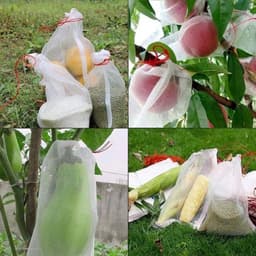 50 stuks herbruikbare fruitbeschermzakjes - nylon net met trekkoord - voor planten en bloemen — thumbnail 2