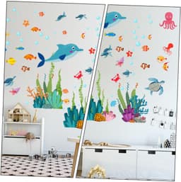 1set Zelfklevende Wanddecoratie Zeewereld Dieren Muurstickers Voor Kinderkamer Slaapkamer Feestdecoratie — thumbnail 5
