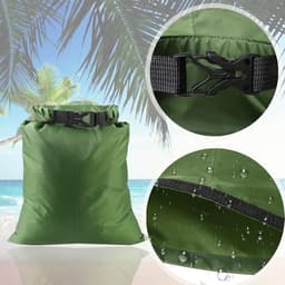 5 Stuks Waterdichte Drybags, 1,5 L/2,5 L/3,5 L/4,5 L/6 L, Draagbare Droogzak Waterdichte Tas Dry Bag voor Kajakken Driften Onderdompele Varen Wandelen Kamperen Outdoor (Legergroen) — thumbnail 5