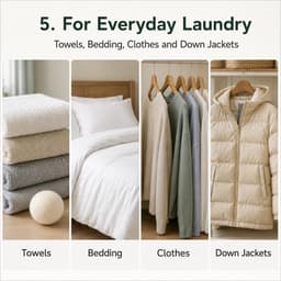 SnelShoppen - Droogballen Wol 8 Stuks 7 cm Herbruikbaar voor Wasdroger met Opbergtas 100% Schapenwol voor Donsjacks Beddengoed Handdoeken en Kleding — thumbnail 5