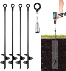 SnelShoppen - Set van 4 Grondankers, 38,5 cm, Swingankers, Ankerpalen, Trampoline-bevestiging voor Grond, Tentankers voor Tenten, Schommels, Zonnesche — thumbnail 1