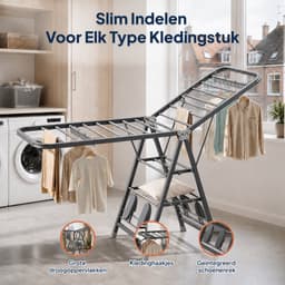 ProductXpert DryPro™ - Wasrek - Droogrek Inklapbaar - Opvouwbaar - 180 cm - Grijs — thumbnail 4