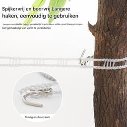 Draagbare Reiswaslijn - Waslijn met Haken - Kleding Drogen - Winddicht Ontwerp - 500 cm - Grijs — thumbnail 4