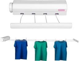 Inklapbare Waslijn voor Binnen en Buiten - Telescopische Drooglijn met Vier Touwen voor Efficiënt Kleding Drogen en Ruimtebesparing — thumbnail 1