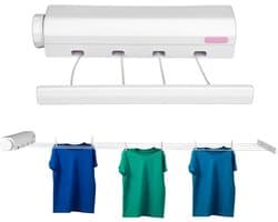 Inklapbare Waslijn voor Binnen en Buiten - Telescopische Drooglijn met Vier Touwen voor Efficiënt Kleding Drogen en Ruimtebesparing