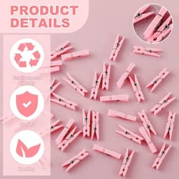 Mevrouw Jones 50 stuks babyborstel wasknijpers, spelletjes voor meisjes, kunststof wasknijpers met waterdichte tas, mini wasknijpers, grote verpakking, doe-het-zelf knutselwerk — thumbnail 4
