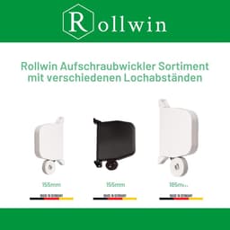 SnelShoppen - 5x Rollwin riemwinder met scharniersysteem bruin, 5m riem 14mm breed, muurbevestiging voor tuin, camping en huis — thumbnail 2