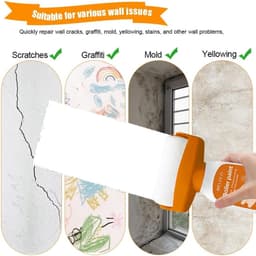 Witte wandverf reparatieverf 500 g voor muurreparatie, muurkrassen en graffiti met verfroller en rolborstel — thumbnail 4
