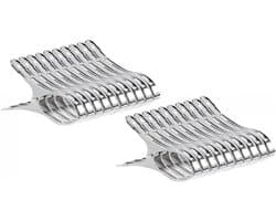 20 stuks handdoekklemmen van roestvrij staal, strandhanddoekklemmen, handdoekklemmen strandligstoel, wasknijpers mand, opening 5 cm, zilver, roestvrij